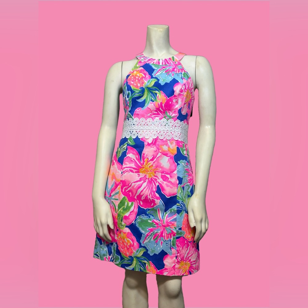 Lilly Pulitzer Pink and Orange Halter Sundress